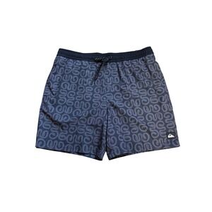 Quiksilver Mens Swim Trunk Black Grey Swirl Pattern UPF 50 Stretch QSB01012 L